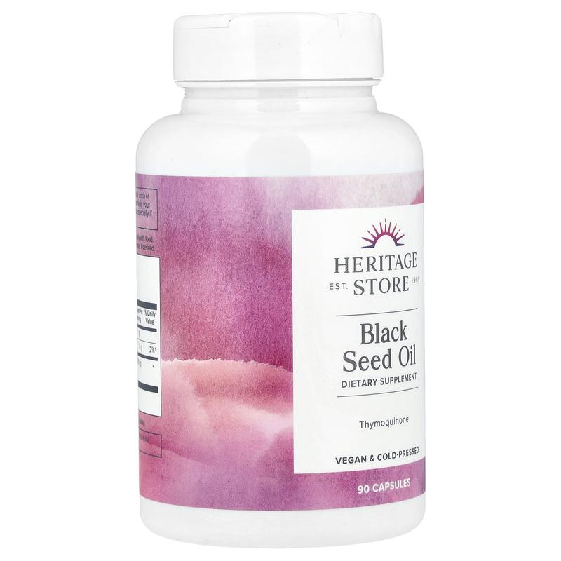 Heritage Store Black Seed Oil, 90 Capsules (650 mg per Capsule)