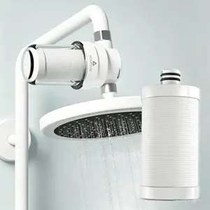 AQUPUVIR pre-filter cartridge contains 2 filter cores, each in separate packaging, NSF certified, effectively reduces chlorine, lead content, odors, and impurities, uses composite PP cotton.
