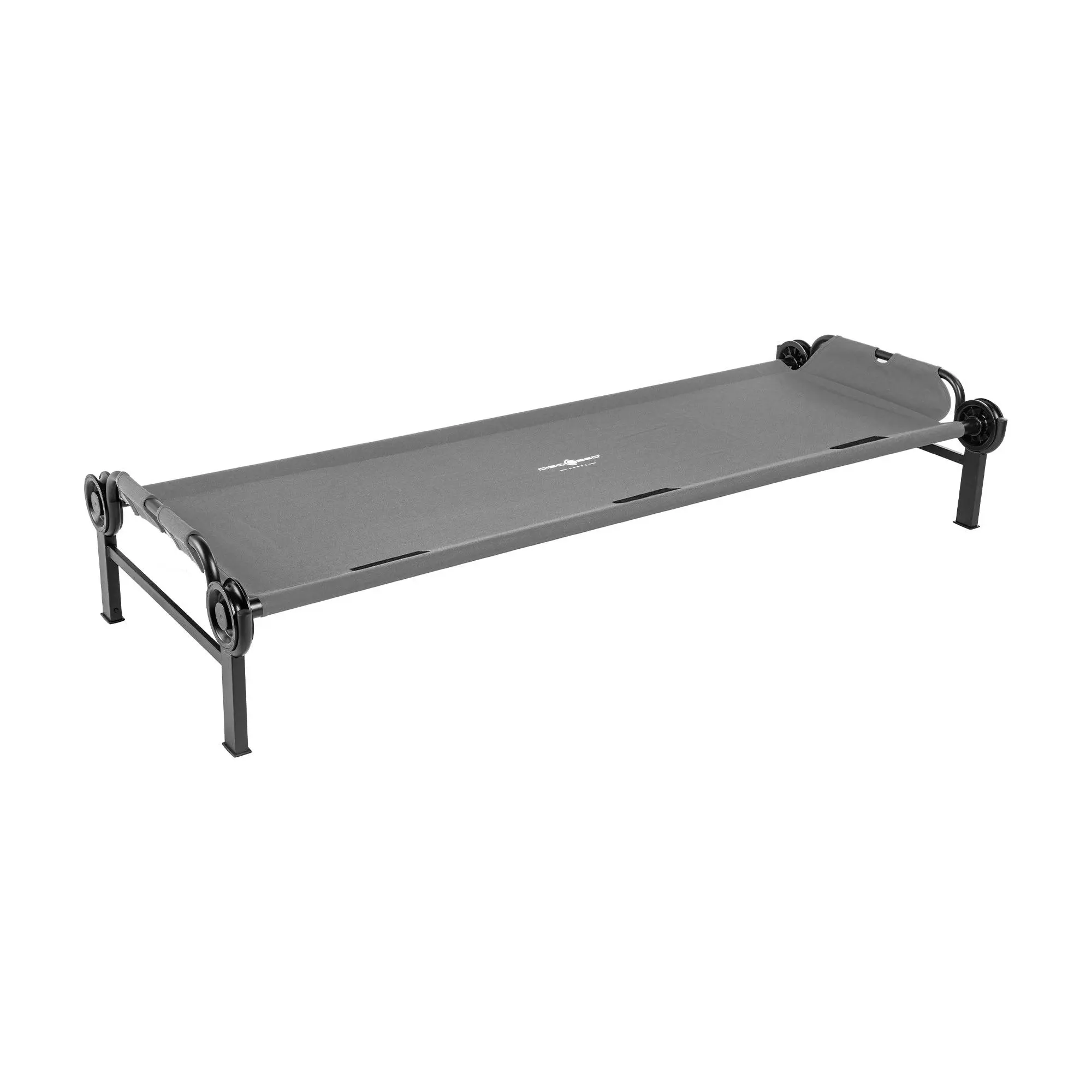 Disc-O-Bed Single Cot, Portable Sleep Solution for Tents & Cabins, Grey, Large