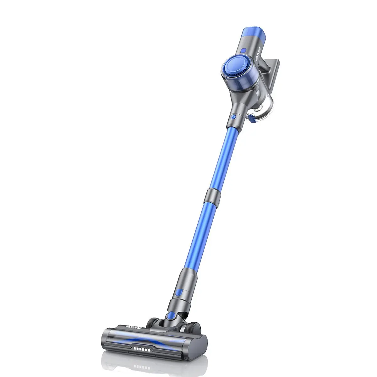 Buture VC50 Blue Cordless Handheld Vacuum Cleaner - Household Cleaning Appliance with Car Cleaning, Touch Control, Wall Charger, Auto Suction Adjustment, Large Canister, HEPA Filter, Multi-Filters, Telescopic Stick, LED Indicator, Removable Battery