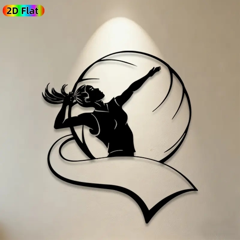 1pc Volleyball Player Metal Wall Art, Dynamic Volleyball Player Statue Mural, Ideal Gift for New Year, Easter, Sports Decor Enthusiasts, Weather-Resistant Metal Wall Decor , Perfect for Living Room Wall & Garden Fence, Athletic Theme Home Decor