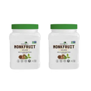 2 PACK Morning Pep Monk Fruit Sweetener, golden Sugar Substitute, 2.5 lb, Keto Friendly, 1:1 Sugar Replacement, Zero Calorie, Non-GMO, Kosher, Golden Flavor