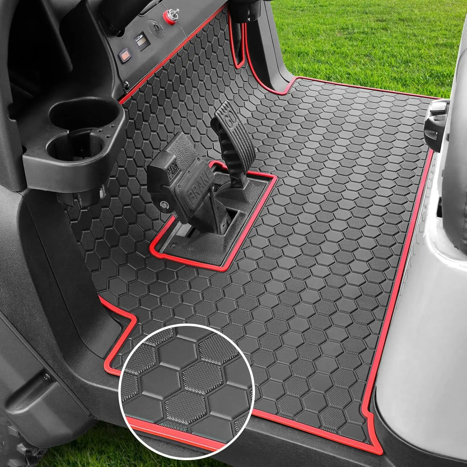 Club  Precedent Golf Cart Full Coverage Floor Liner Mat, Fits Club  Precedent (2004-2023), Onward & Tempo (2017-2023), Villager & V4L (2019-2023), Durable Anti-Slip Rubber