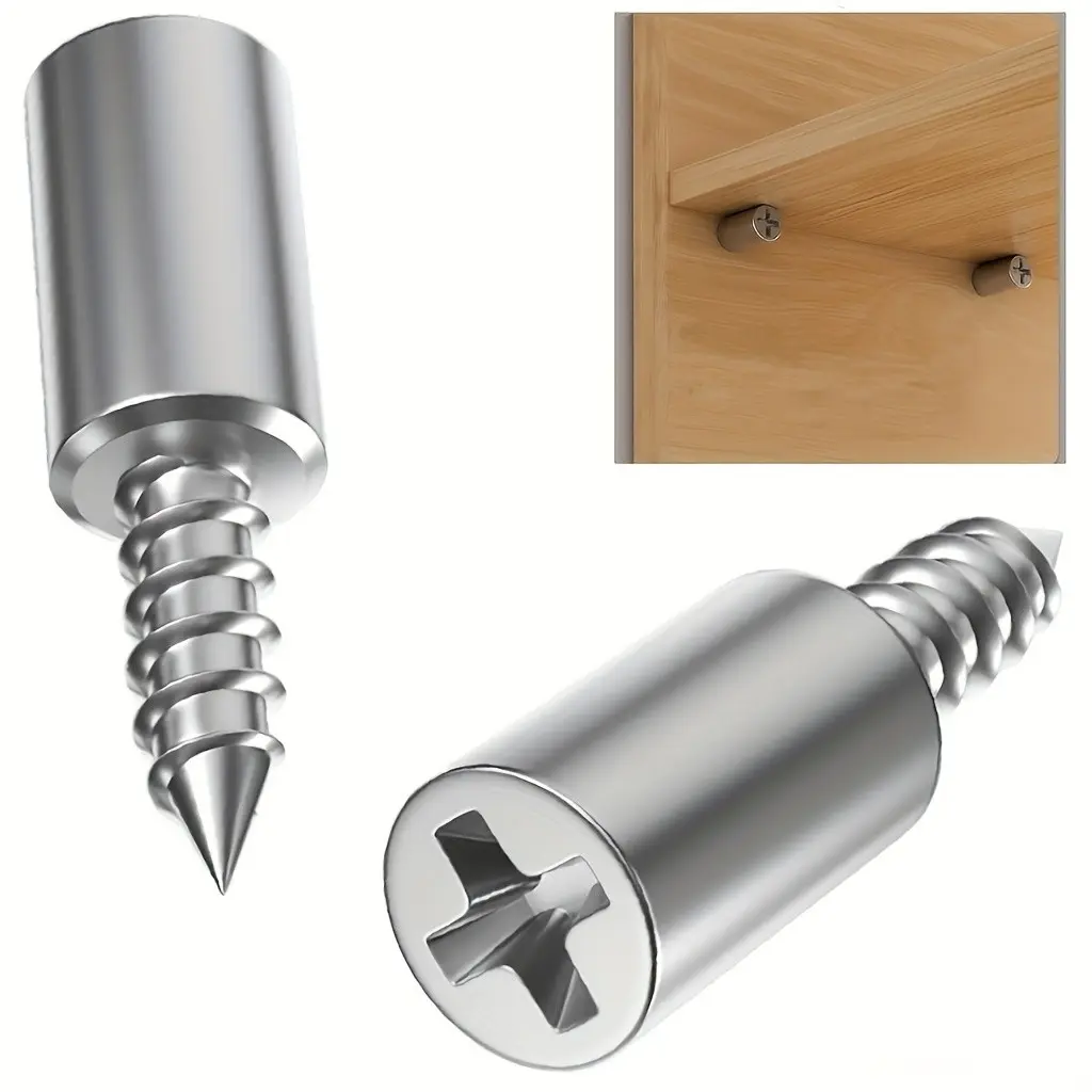 40-Piece Stainless Steel Shelving Bracket Kit, Complete Installation Set with Non-Slip Clips and Screws, Ideal for Cabinets and Glass Doors