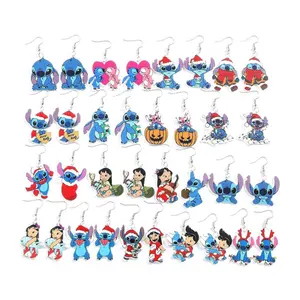 Disney Stitch Earrings Assorted Designs Featuring Stitch & Lilo Characters Perfect for Disney Fans Versatile for Various Occasions