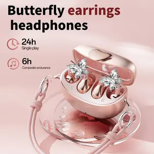 M106 Fashionable Clip-On Wireless Headphones with Handbag‑Style，, Comfortable Fit, 2025 Bluetooth 6.0，HiFi Sound, Sport & Travel Ready, Perfect Gift for Girlfriend, Audio Earbuds for Music & Calls，noise cancelling headphones gamingheadset