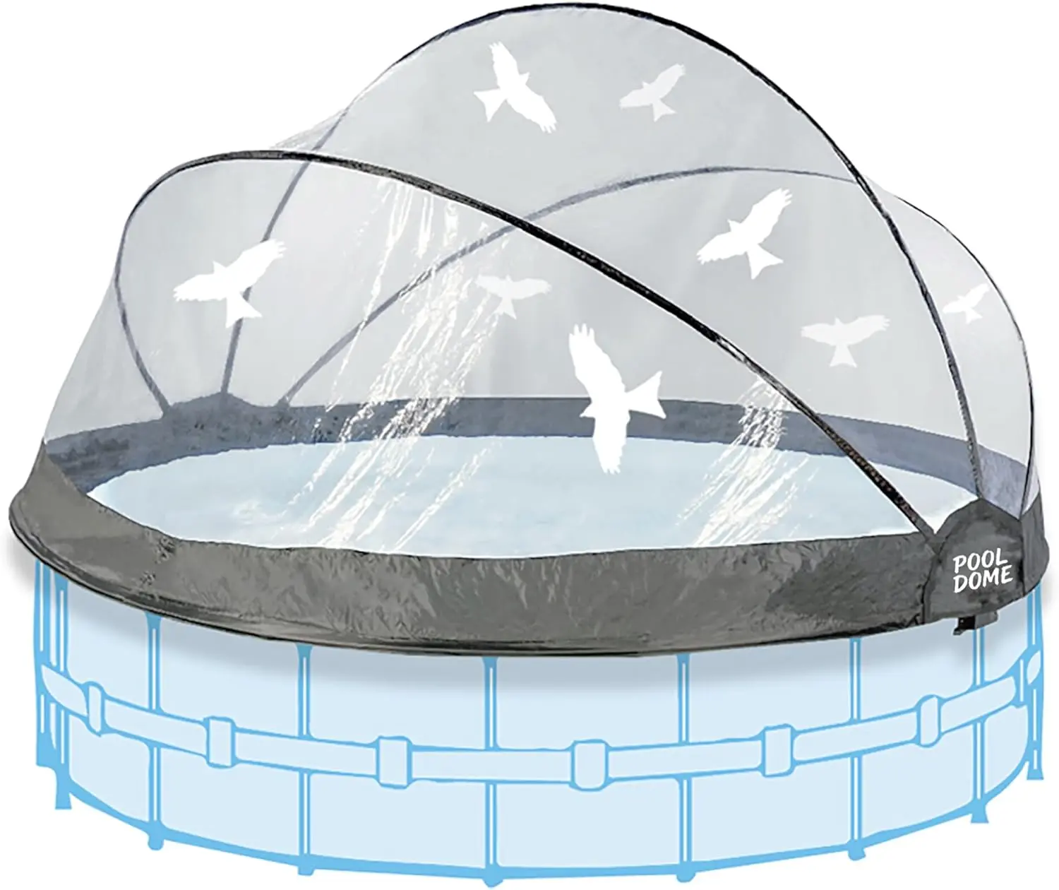 Round Above-Ground Pool Enclosure Dome with PVC Transparent Cover, 180-Degree Expansion, UV Protection, Natural Water Heating (10FT/12FT/15FT) - Portable & Above-Ground Pool Covers for Home Improvement, Garden Supplies, Portable Pool Covers