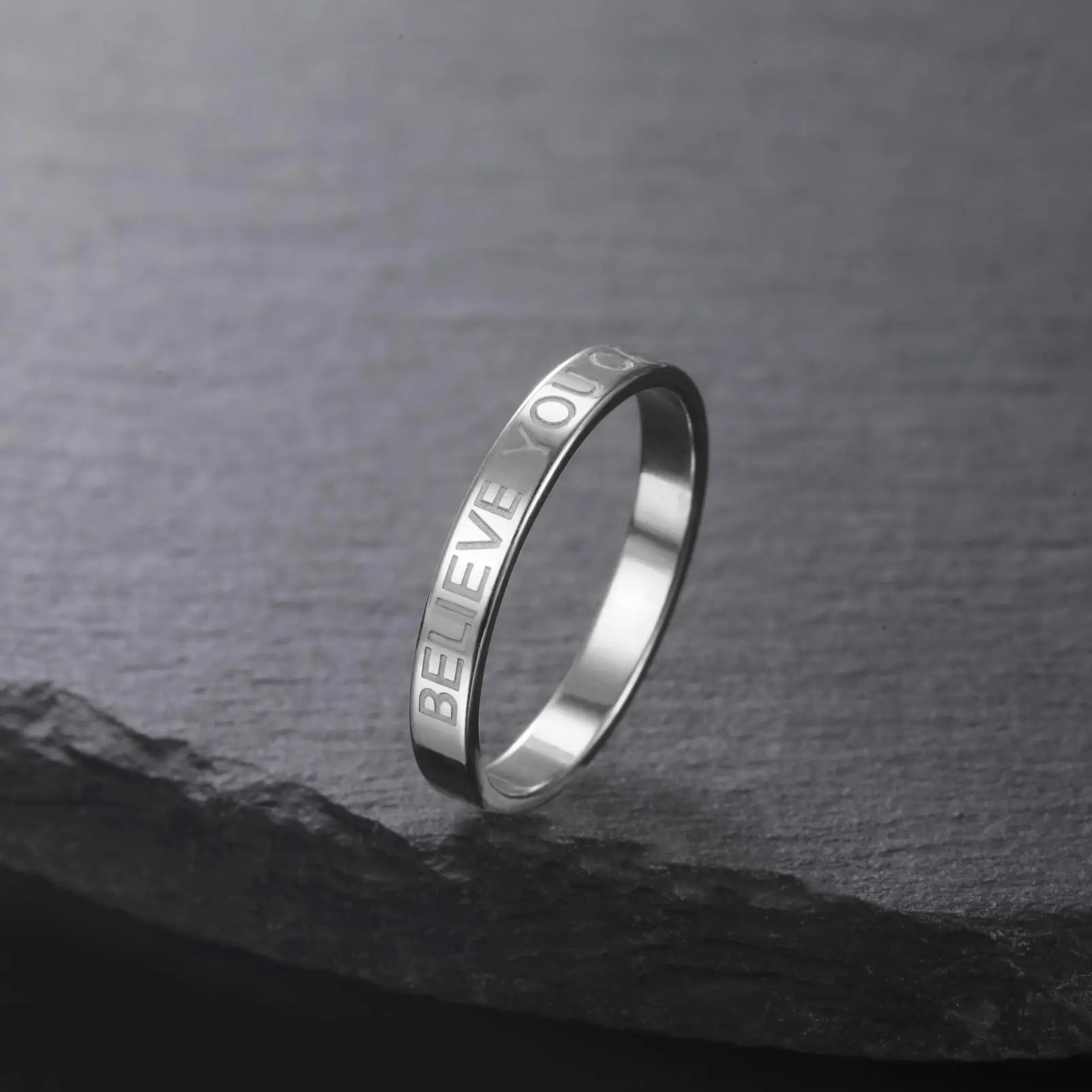 3mm Engraved Name Ring Men Women Stainless Steel Jewelry Customized Couple Name Rings Personalized Wedding Party Christmas Gifts