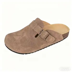 LuxeStep Women Men Round Toe Cork Footbed Clogs Potato Shoes Slide Outdoor Gym Shoes with Arch Support Flat Buckle Clogs Retro Fashion Walking Shoes Slippers [PLS SIZE UP ]