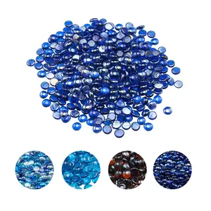 【FathersDayGift】VEVOR Fire Glass, 20LBS / 9KG High-Temperature Resistant Fireplace Rocks, 3/4-Inch / 19.05 mm Reflective & Smokeless Firepit Glass Beads, High Luster Stone Landscaping for Fire Pit Table, Cobalt Blue