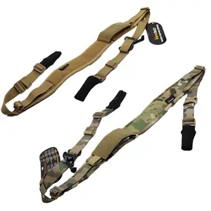 Shoulder Strap Tactical Quick-Release Single or Double-Point Gun Cord Adjustable Harness Sling with Earplug Pouch for Secure Comfortable Fit