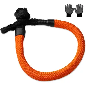 Large Synthetic Soft Shackle 1 Inch x 36 Inch Rope Shackle Recovery Kit (66000 lbs Breaking Strength) Heavy Duty Tow Shackles for Off-Road, Sailing, Jeep, SUV (Orange Shackles)