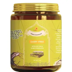 Dubai Chocolate Vegan Dark Chocolate Bar in Jar 7 oz Lactose Intolerant Guilt-Free Snack with Pistachio & Kataifi Filling Dairy-Free Vegan Chocolate Chips Sweet Bonbon