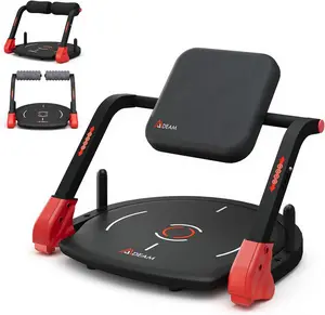 EROMMY Mdeam Ab Machine, Upgraded Sit Up Machine with Flat Backrest Multi-functional Sit Up Exercise Equipment for Home Gym with Angle Locking Accessory/4-Level Resistance/Massage Roller/330LBS Steel Frame