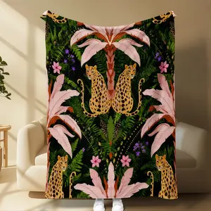 Flower & Sunflower Design Blanket, Perfect Gift for Loved Ones, Soft Comfortable Throw for Bedroom, Living Room, Car Sofa, All Seasons