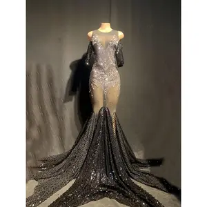 Iced Rainfall Black diamond Queen dress prom / wedding