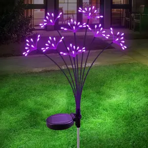 10-Light Colorful Light, Decorative Solar Lights Outdoor, Solar Outdoor Lights, Solar Pathway Lights, Solar Fireworks Light, IP65 Waterproof, Plastic Garden Lamp, LED Illumination for Christmas Celebrations