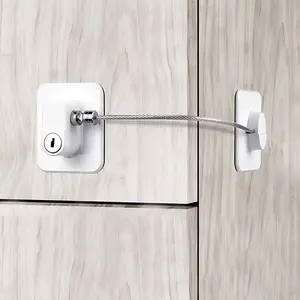 Safety Locks, Refrigerator Lock With Keys, for Fridge, Cabinets, Drawers, Dishwasher, Toilet And Safety Cabinet Lock, Adhesive No Drilling