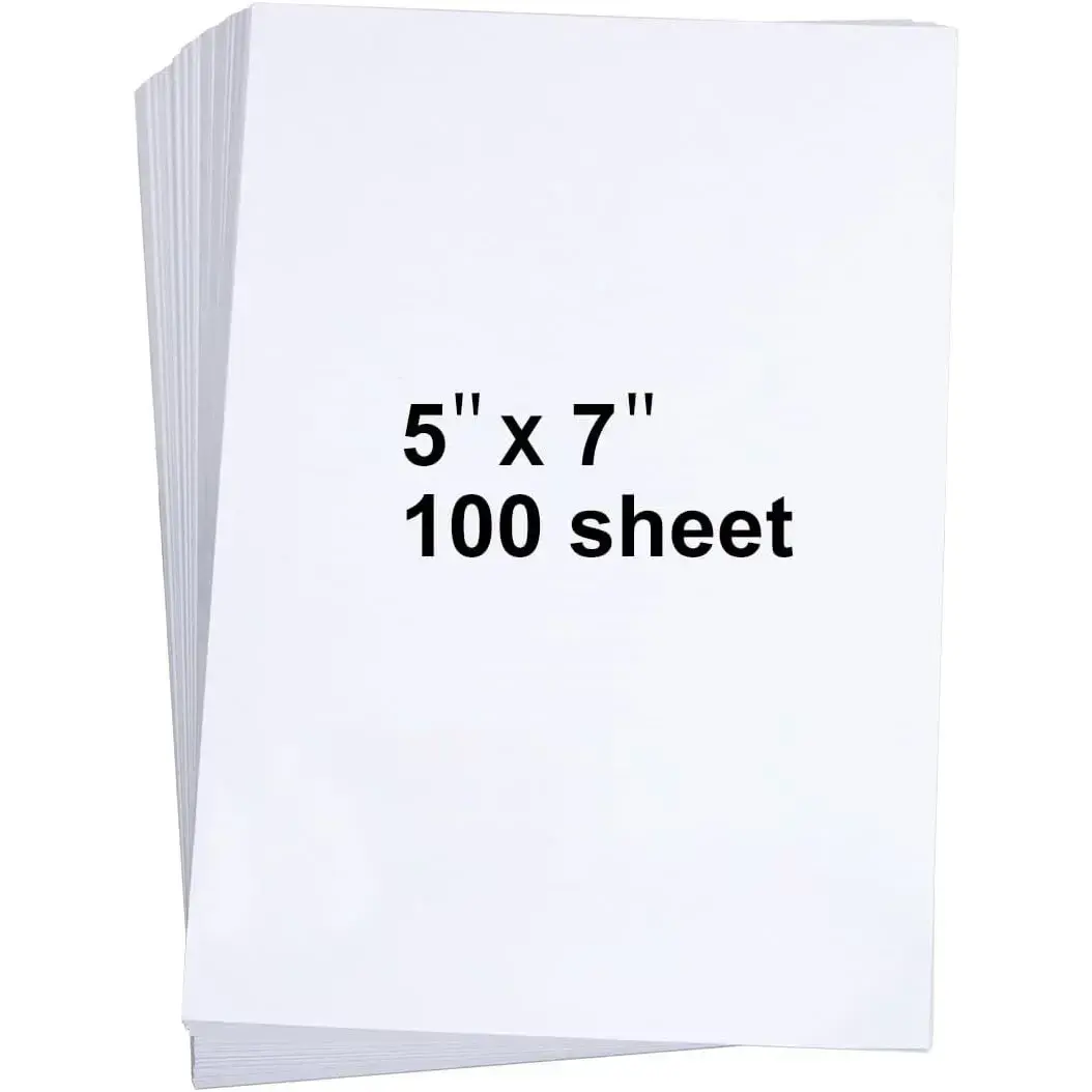 100 Pieces 5"x7" Matte White Heavyweight Cardstock Sheets, 74lb Cover 200 GSM, Blank Invitation & Announcement Paper for Children & Decorators, Printable & Compatible with Most Printers
