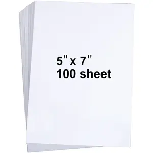 100 Pieces 5" x 7" White Cardstock, Heavyweight Cardstock Sheets Blank Invitation Paper Greeting Cards Printable, 74lb Cover 200 GSM/White