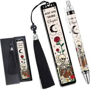 Dark Romance Bookmark with Pen Gifts, Funny Gothic Bookmark Gifts for Women  Girls, Just   Chapter Book Marks for Book Lovers, Halloween Thanksgiving Christmas Birthday Present