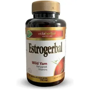 vidaherbal Estrogerbal Edible Herbal Dietary Supplement - 100 Capsules with Natural Wild Yam, Vitamins, Natural Ingredients, Non-GMO, Supports Digestion, Metabolism for Adults