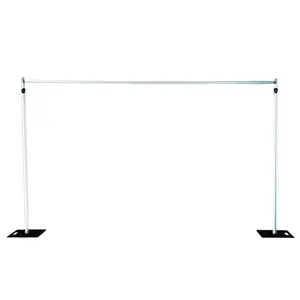 12ft Aluminum Adjustable Backdrop Stand with Heavy Steel Base Plate, Commercial Grade DIY Pipe and Drape Photography Background Frame