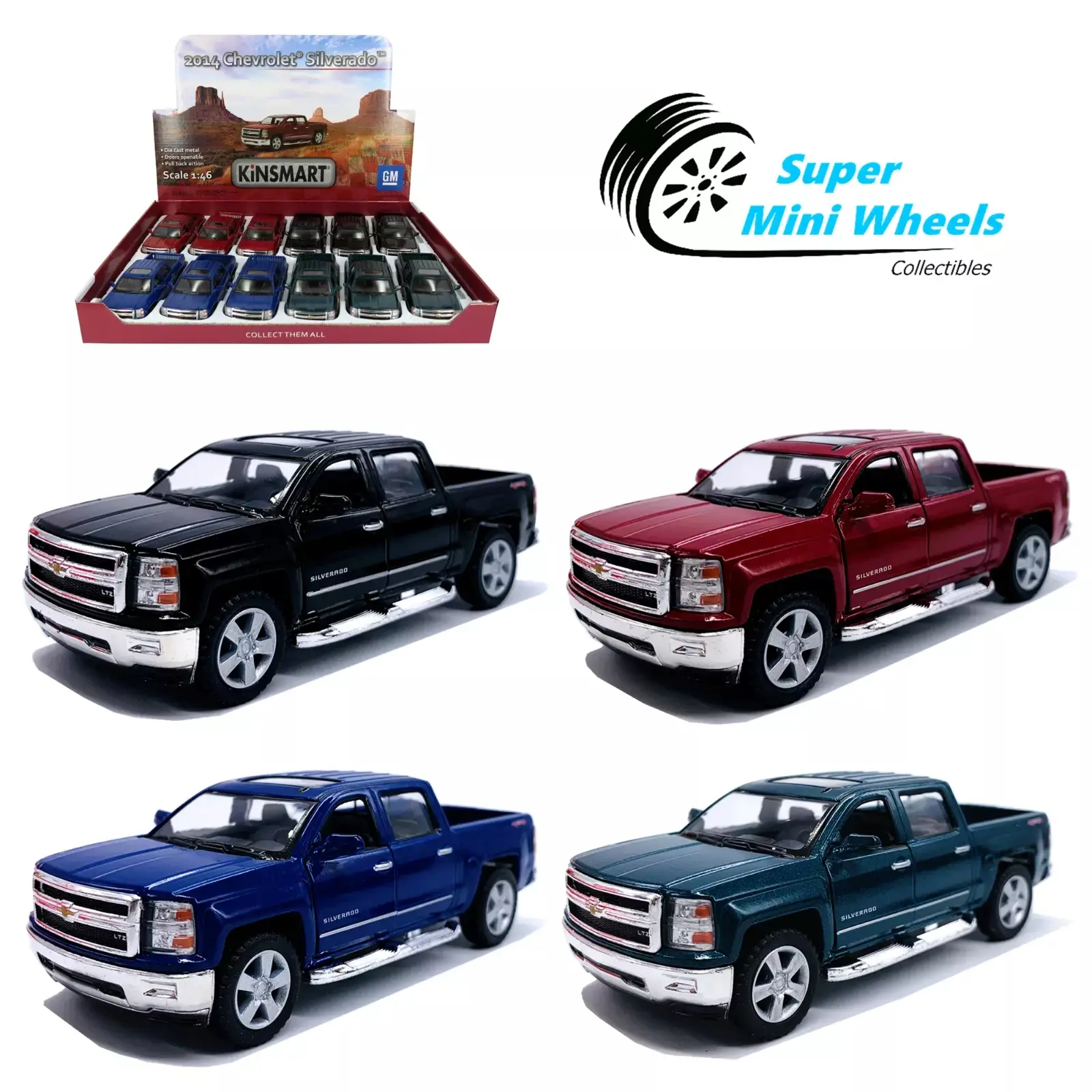 Kinsmart 1:46 - 2014 Chevrolet Silverado - 5" Diecast Car Kinsmart 1:46 - 2014 Chevrolet Silverado - 5" Diecast Car