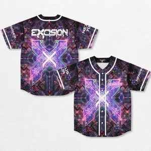 Excision Nexus Tour Baseball Jersey EDM Music Shirt, EDM Festival Family Gift, Unisex Breathable Men's Jersey, 420 Lover Graphic Shirt, Gift For Baseball Fan EDM Electronics Music