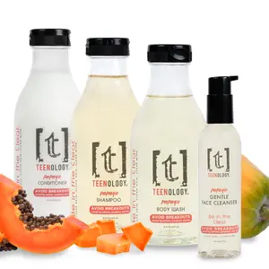 Acne Deluxe Clear Start Kit | Shampoo + Conditioner + Body Wash + Face Cleanser | Save 20% - Avoid Acne and Breakouts – No Sulfates or Parabens or Pore-Clogging Oils, Noncomedogenic, Dermatologist Recommended