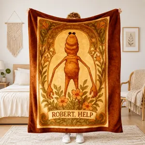 Marcus worm plush blanket, soft and fun, lightweight and comfortable, thin and light air-conditioning blanket, portable sofa blanket, ideal gift.