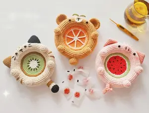 Adorable Animal Hug Cup Crochet, Bear, Pig, Cat Included as Coaster, Holder, Storage (Handmade goods will be made by hand so the production time will be a little longer)