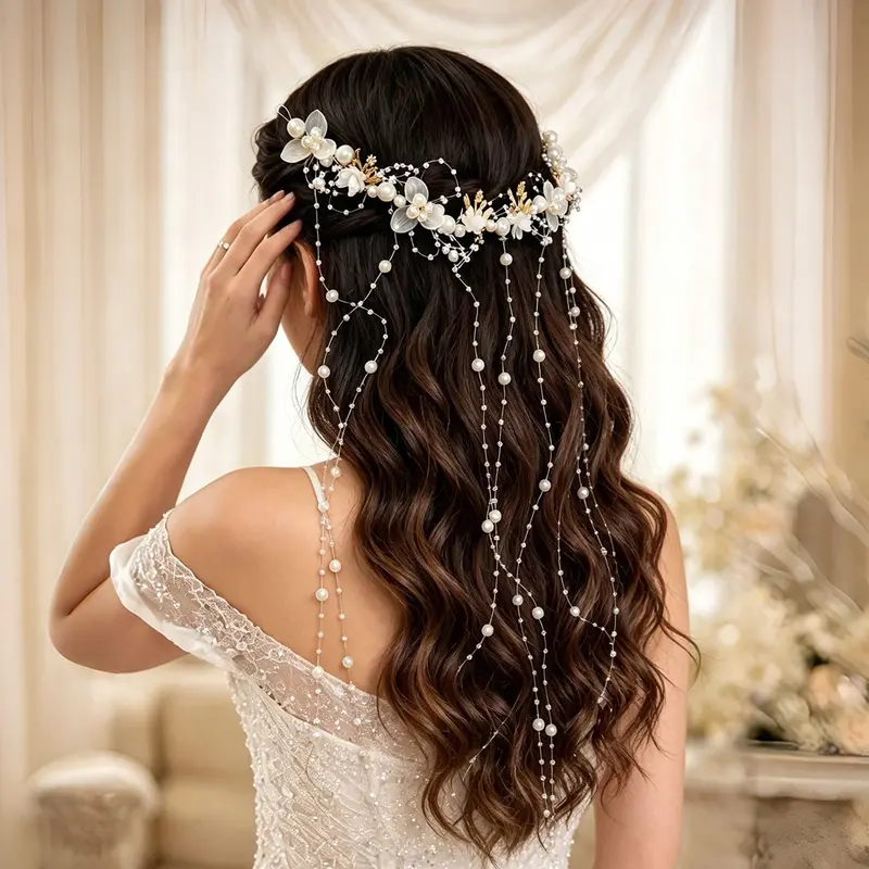 pearl bridal headband - TikTok Shop display picture 1