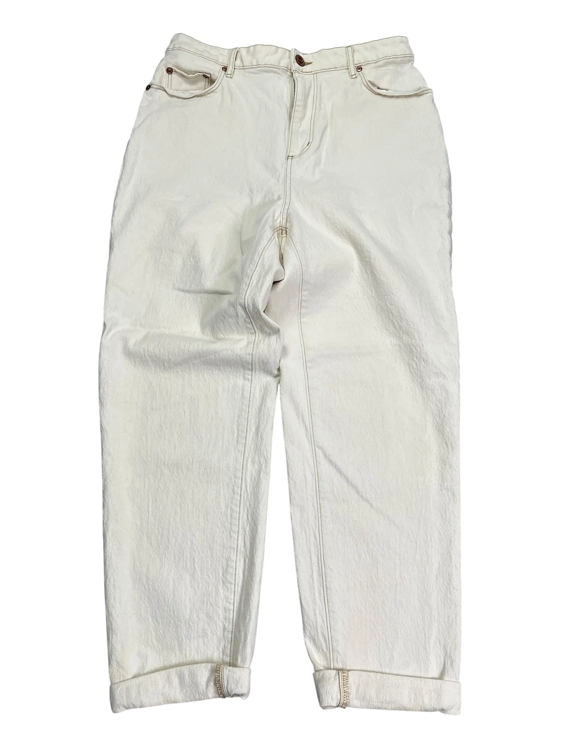 Jeans Boyfriend By Loft In White Denim, Size:8