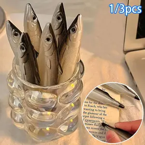 Fish Shaped Ballpoint Pen, Fish Design Pen, 1/3 Counts Cute Ocean Fish Ballpoint Pen, Creative Salty Fish Simulation Pen for Students and Adults