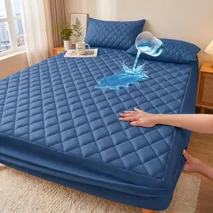 Quilted Diamond Mattress Cover Protector 3-Piece Set with Pillowcases, Ultra-Fine Fiber TPU Film, 360° 16in Deep Pockets, Hotel-Ready, Machine-Washable for Single, Double, King Size Bedding