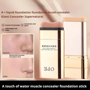 Dual-Ended Foundation Stick, Soft Brush Head Precision Application, Smooth Texture, Long-Lasting Brightening, Waterproof Sweatproof