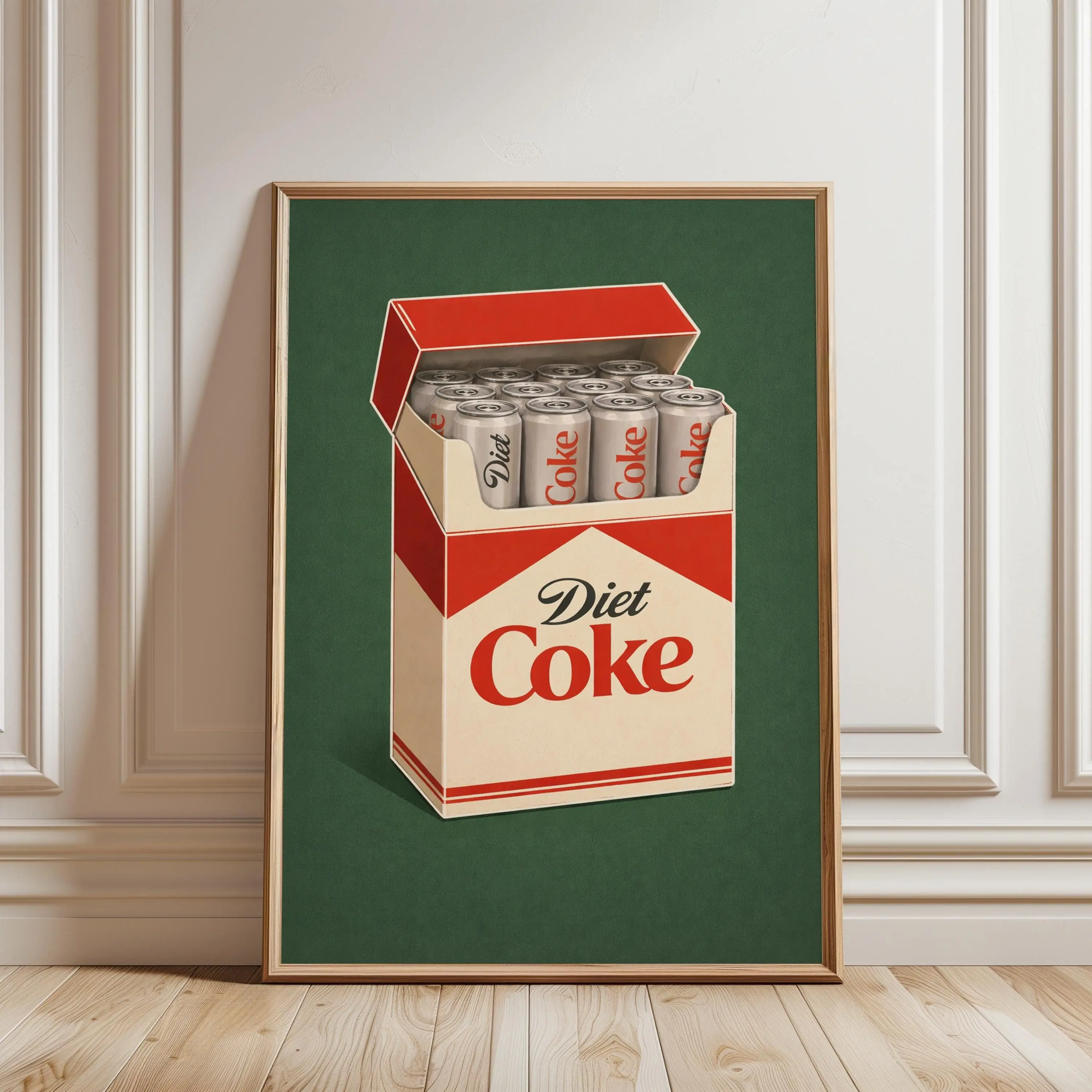 [SALE UP TO 40%] [Unframed] Retro Diet Coke Print, Vintage Soda Can Wall Decor