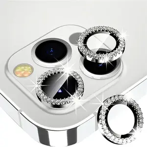 Tempered Glass Camera Lens Protector, 1 Count Cellphone Ring Camera Lens Protective Film for iPhone 15 14 13 12 11 Pro MaxMiniPlus Smartphone Accessories, 9H Tempered Glass High Clear Cover Ring Case, Durable Protection