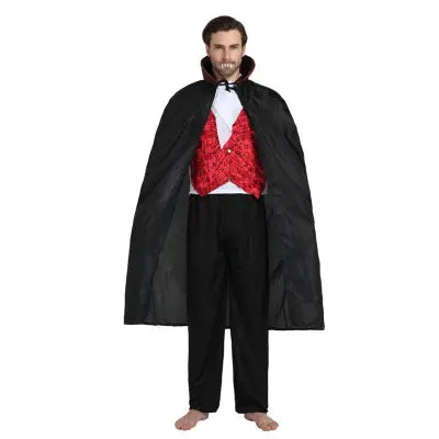 Halloween Vampire Costume Set with Jacket, Trousers & Cloak for Masquerade
