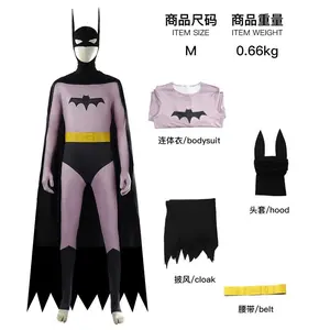 Bat Men Cosplay Costume Bruce Superhero Disguise for Adult Man Jumpsuit Cloak Bat Mask Bodysuit Halloween Carnival Party Clothes
