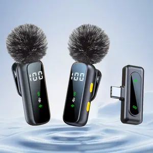 Pro Wireless Lavalier Microphone, Plug & Play, Stylish Design, LED Display, Long Battery Life, for Smartphones, Computers, Podcasting, USB Streaming Mic