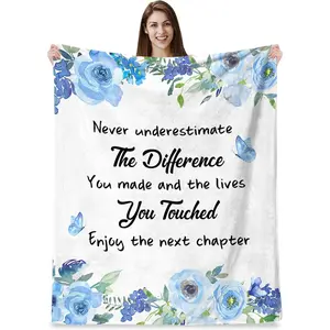 Retirement Gifts for Women, Farewell Gifts for Coworkers 2024, Goodbye Going Away Gifts for Friends Teacher Nurse Mom Boss, Leaving Gifts for Coworker, Classy Retirement Fleece Throw Blanket 50" x 60"