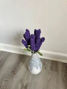 Dark Purple Lavender Decor Decorative Flower Plants Yarn