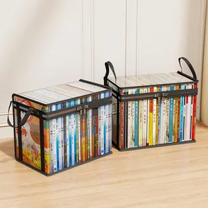 Clear Foldable Book Holder Multifunctional Desktop Book Storage Container School Book Sorting Organizer