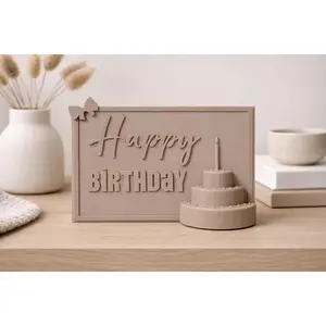 Happy Birthday Cake Topper Party Decor Sign