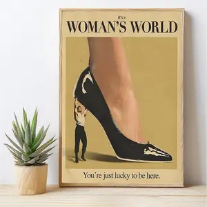 (No Frame) Retro Vintage Woman's World Wall Art Print Poster, Feminit Poster, Aesthetic Decor