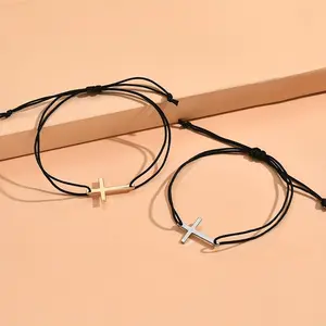 2pcs Adjustable Interlocking Woven Bracelets - Retro Matching Design for &, All-Season Daily Wear & Special Occasions, Year-Round Unisex Gift (Compatible with individual styles)
