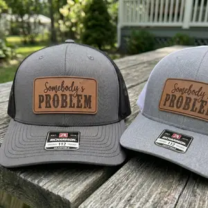 Somebody's Problem Leather Patch Hat, Somebody, Country Music Lover, Cute Cowgirl Hat, Couples Hat, Real Leather Patch Hat
