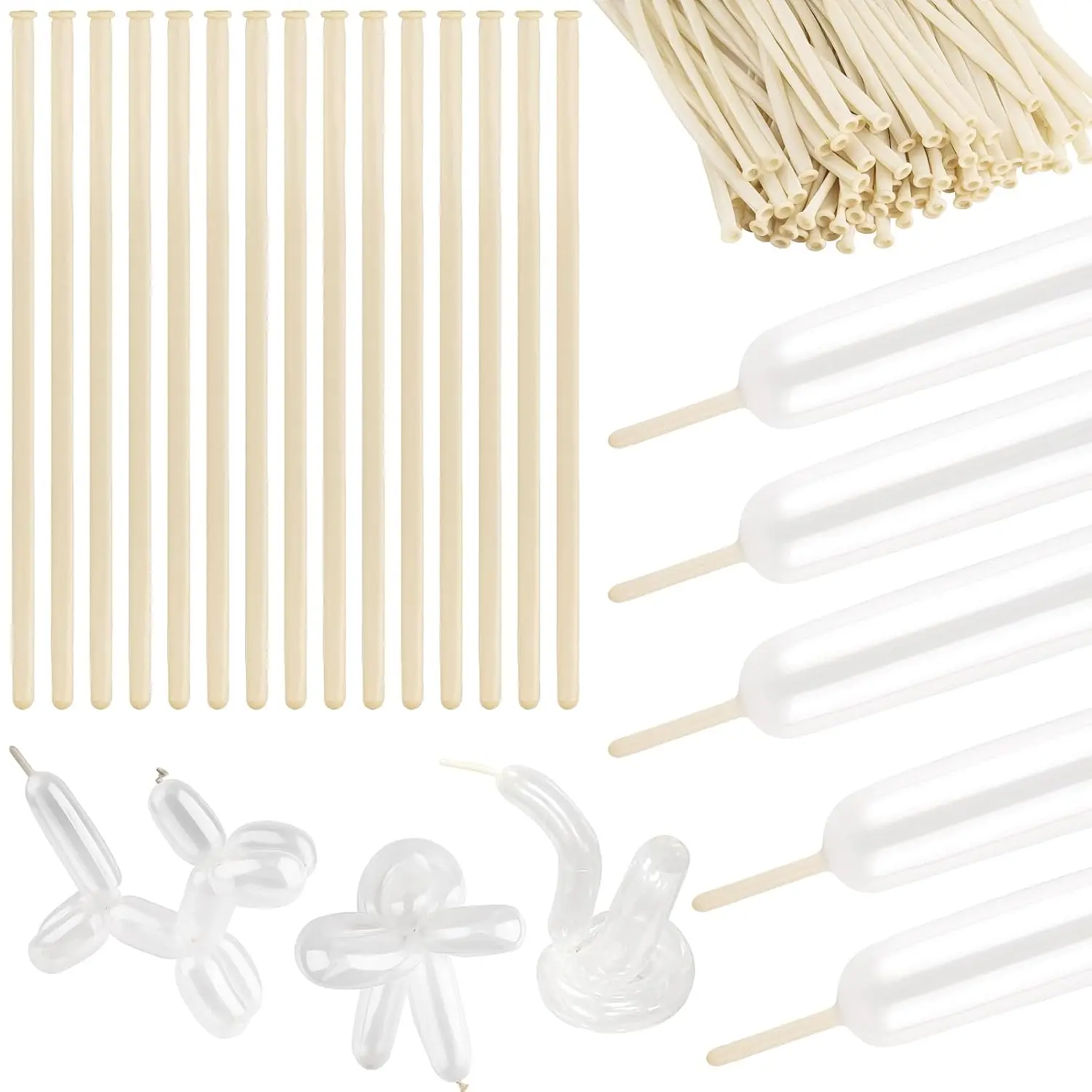 Clear Long Twisting Balloons, 100 Pack Skinny Latex Balloons for Party Animal Shapes